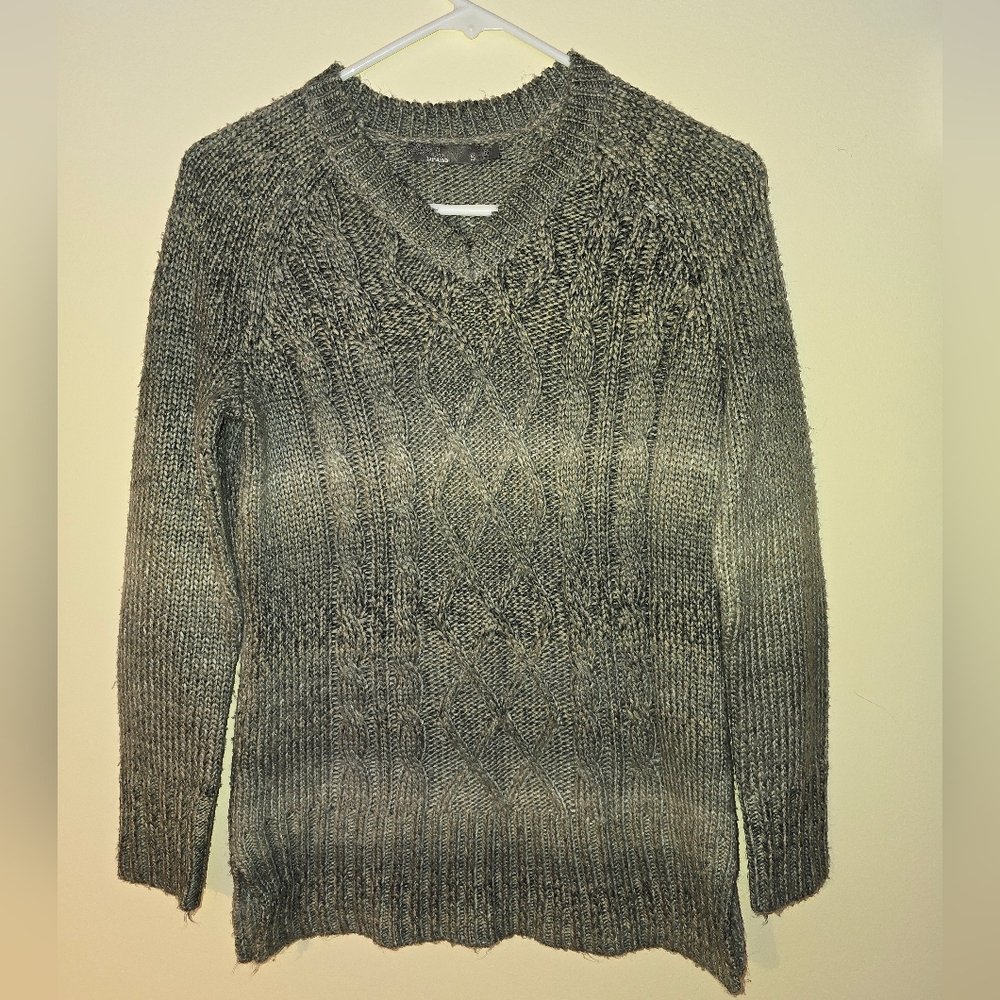 prAna gray variegated sweater size small